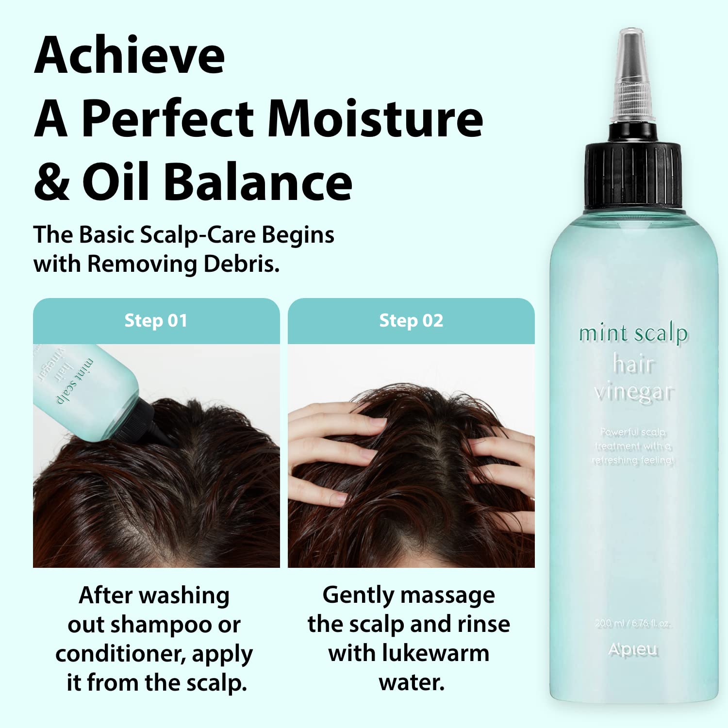Apieu Mint Hair Vinegar Rince Advanced Scalp Treatment for Oil Control [200ml]